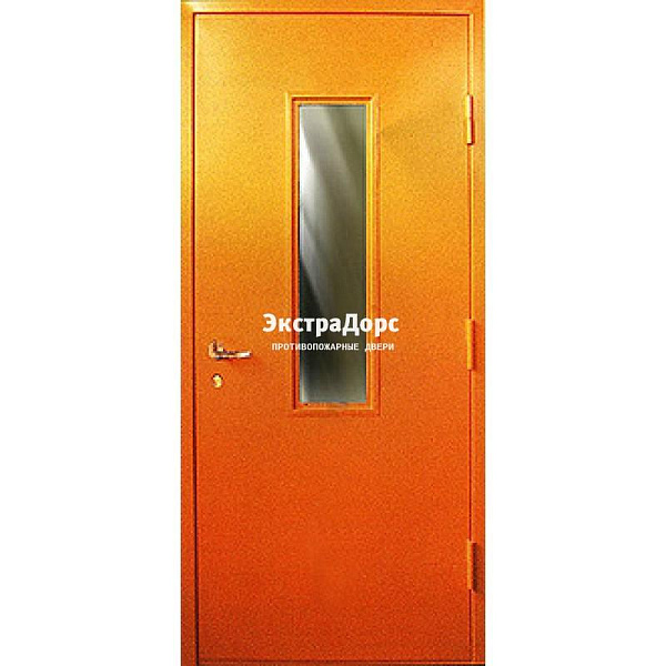 Противопожарная дверь анти-дым оранжевая со стеклом в Сочи  купить