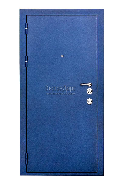 Противопожарная уличная дверь металлическая утепленная EIW 60 синяя глухая однопольная в Сочи  купить